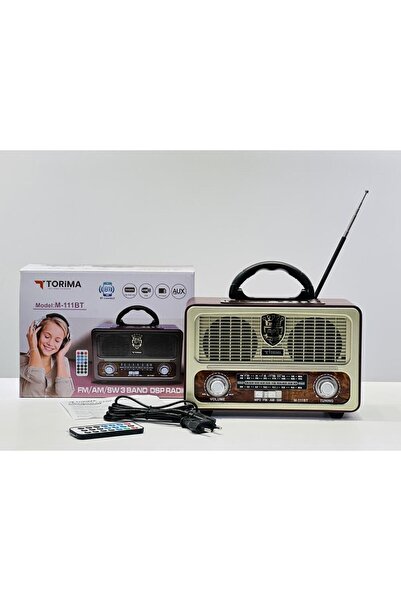 Torima M-111BT Işıklı Kumandalı Nostaljik Radyolu Bluetooth Hoparlör Beyaz