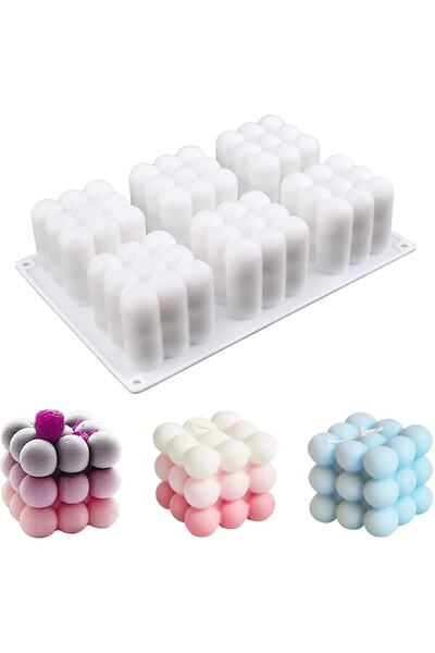 Getshopmini Bubble Mum Silikon Kalıbı 3d Büyük Çoklu Bubble Kalıbı Bakeware 6'lı
