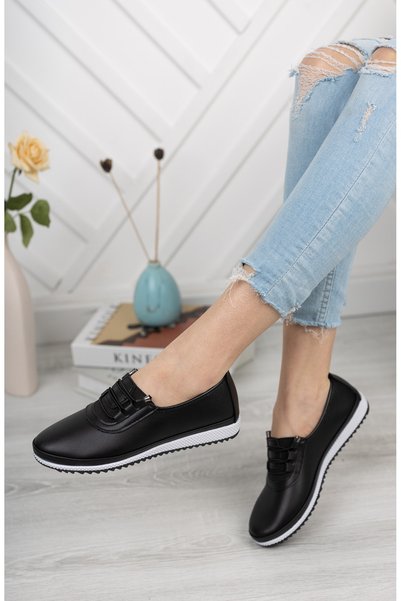AYAKKABI BÜYÜSÜ Seasonal Orthopedic Daily Soft Black Shoes