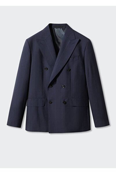 MANGO Man Pure Wool Fabric Double Breasted Blazer Jacket