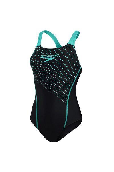 SPEEDO Medley Logo Women's Swimsuit - AF Blk/Tile Grn 8-13474A274 Yzm Uk Size