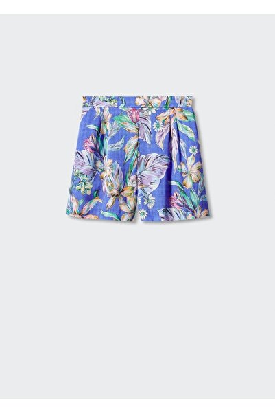 MANGO Woman Tropikal desenli şort