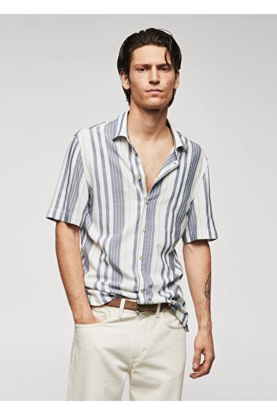 MANGO Man Cămașă țesută cu mii de dungi slim fit