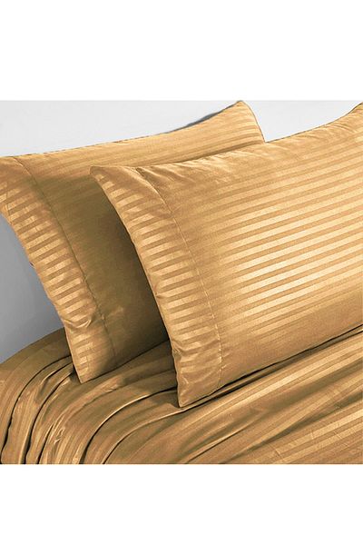 Evlen Home Collection Комплект памучни пликове за завивки от 4 части Комплект пликове за завивки на райета | Hotel Linens Coffee
