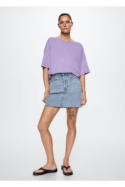 MANGO Woman Tricou supradimensionat din bumbac