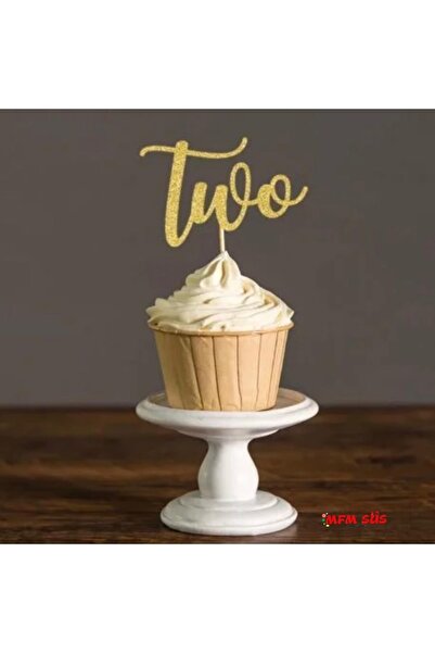 MFM أعواد أسنان كعكة إيفا باللون الذهبي 6 قطع