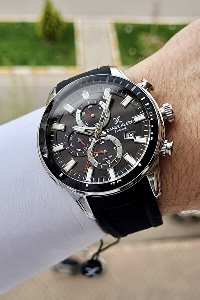 Daniel Klein Kasası Gümüş Kordonu Siyah Renk Iç Göstergeleri Aktif Fonksiyonl...