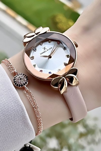Daniel Klein New Model Powder Color Leather Cord Women's Wristwatch