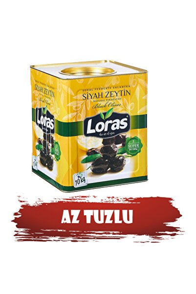 loras zeytin Loras Gemlik Siyah Zeytin Teneke Süper 10.000 Gr (291 - 320)