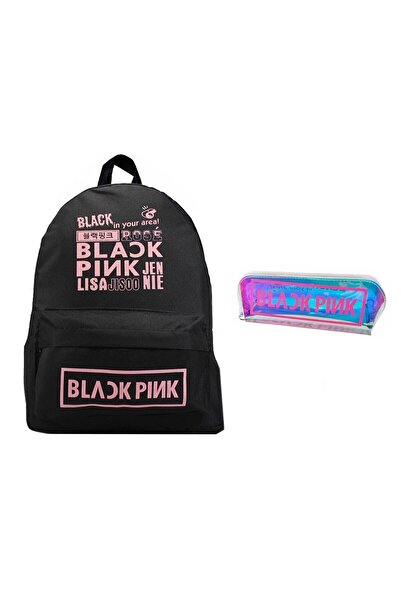 ketnez Set de geantă de școală și suport pentru stilou cu hologramă Blackpink