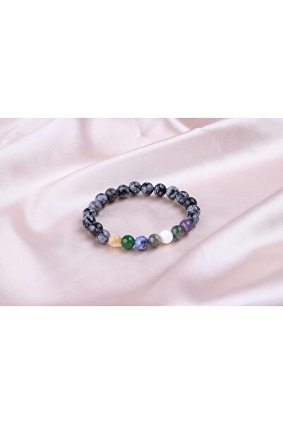 MARANKİ Karlı Obsidyen Çakra Bileklik (Ateş Grubu)