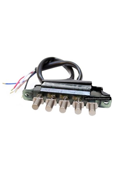 Vestel AD 6011 S Davlumbaz Push Buton Şalter 5 Tuşlu On Off Anahtar Seti 40cm Kablo 1,5cm Düğme Kısa Tuş