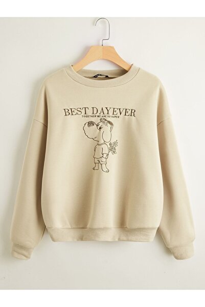 Adrift KOD ADR-SHEN EZwear Світшот з опущеними плечима, принтом у вигляді літ...