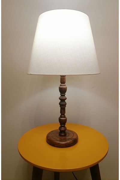 RİOLİGHT RETRO Rustic Vintage Wooden Body Sand - Lampholder Lampshade Corner Lamp 1x e27