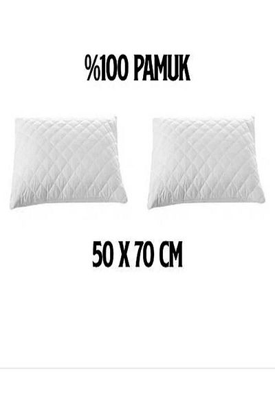 AYHOME 50x70 cm White Cotton Pillow - With Hood and Zipper