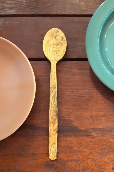 MaisonArt Olive Wood Spoon 22 Cm | Handmade Wooden Spoon Natural Wood