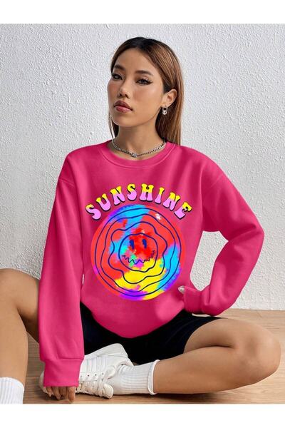 Adrift Dukserica sa spuštenim ramenima sa crtanim licem i slovima