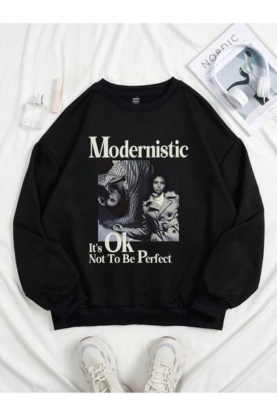 Adrift CODE ADR-SHEN Coolane - Hanorac cu umăr căzut cu slogan și figurină