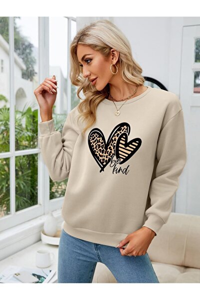 Adrift ΚΩΔΙΚΟΣ ADR-SHEN LUNE Heart And Slogan Graphic Φούτερ με θερμική επένδυση