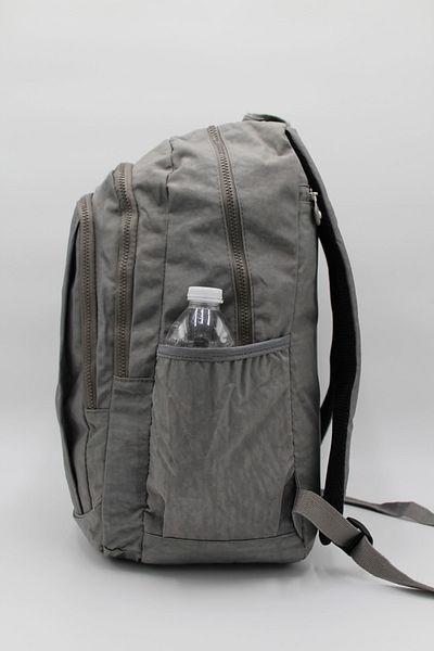 shopshop Unisex Gray Crinkle Waterproof Fabric Large Size School Backpack Laptop Sports Travel Bag