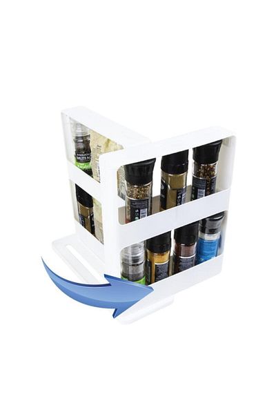 OMAK Kitchen Cabinet Rack Organizer Spice Rack Salt Pepper Cumin Sugar Movable Rack Organizer
