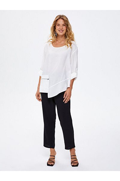 Faik Sönmez Zipper Detailed Asymmetrical Blouse 67151
