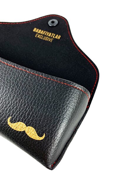 Babafiyatlar Klasik Siyah Orta Ebat Deri Gözlük Kabı