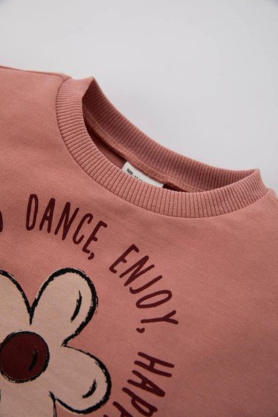 DeFacto Baby Girl Floral Printed Crew Neck Sweatshirt