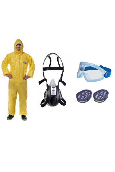 Dräger Tam Koruma Yüz Maskesi (drager 3300 Maske-abek Filtre-gözlük-tulum Lar...