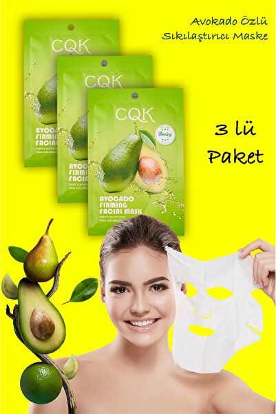 Uniquem 3 Adet Avokado Meyan Kökü Özlü Sıkılaştırıcı Yüz Maskesi Avocado Pape...