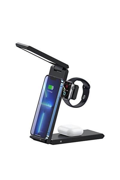 Usams US-CD181 15W 3in1 Arada Masa Lambası Özellikli Katlanabilir Kablosuz Şa...
