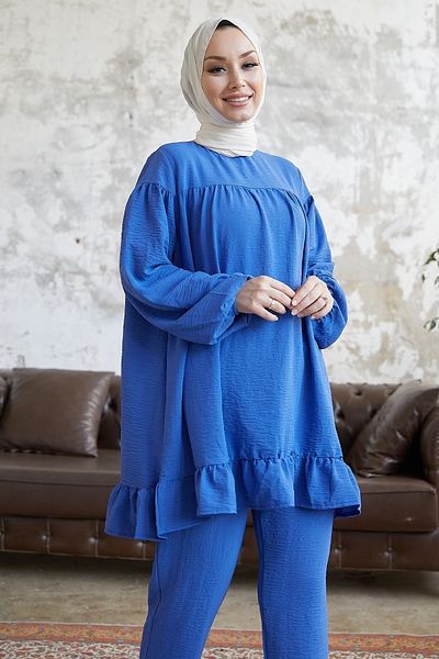 InStyle Lively Skirt Ruffle Double Set - Indigo