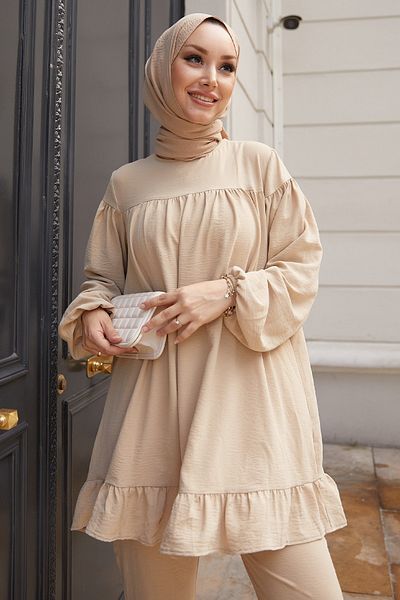 InStyle Živá sukně Ruffle Double Set - Béžová