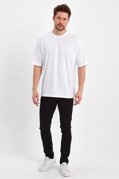 LACİVERTMEN 2636 Basic 24x1 Single Jersey T-shirt με στάμπα πλάτης