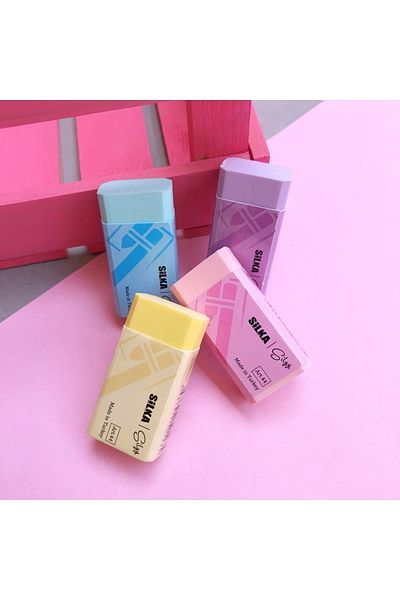 Silkar Silka Pastel Colored Tr-24 Eraser (4 Pieces)