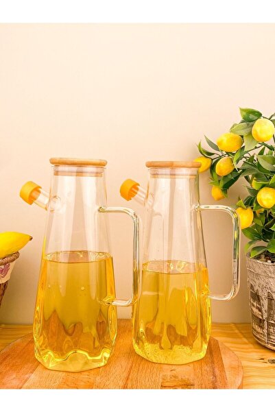 Akkoyunlu home مجموعة من قطعتين من زجاجات الزيت المصنوعة من البوروسيليكات الم...