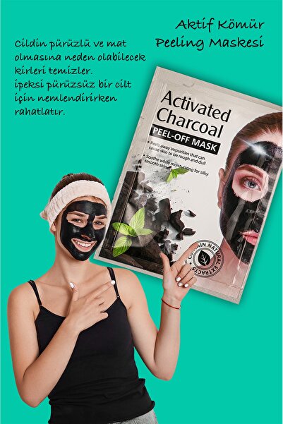 Uniquem Siyah Nokta Maskesi Aktif Odun Kömür Kürü Sürülebilir Yüz Maskesi Charcoal Mask Xlm1332