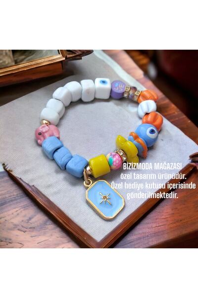 bizizmoda Cam Bodrum Boncuk Charm Murano Nazar Boncuk Bileklik Nazar Boncuklu Bileklik