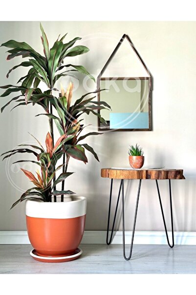 odka 20litre Klasik Saksı Tabaklı 30cmx30cm Kiremit Ekru