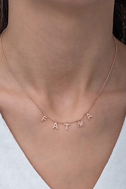 klas gümüş Kişiye Özel Isimli Taşsız Rose Kolye-ışıklı Kutu Hediye- 925 Ayar ...