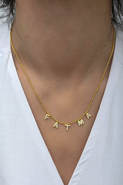 klas gümüş Kişiye Özel Gold Isimli Kolye- Işıklı Kutu Hediye- 925 Ayar Gümüş-...