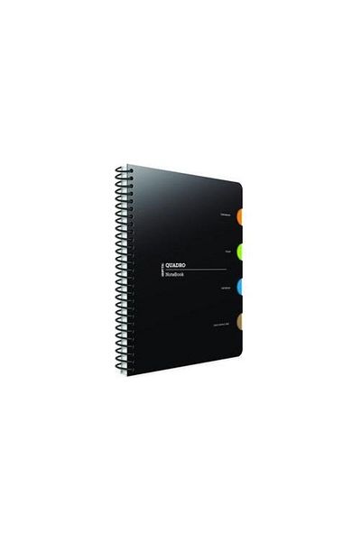 Gıpta Quadro Spiral 4 Separator Pp Cover Notebook Checkered 17X24 Cm 150 Sheets 3-2908000-2011