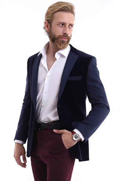 Presto Erkek Kadife Slimfit Ceket Siyah 1535-001