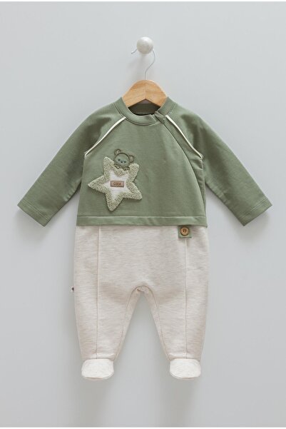 Caramell Star Boy Uzun Kollu Alt-Üst Takım Doğal Pamuk