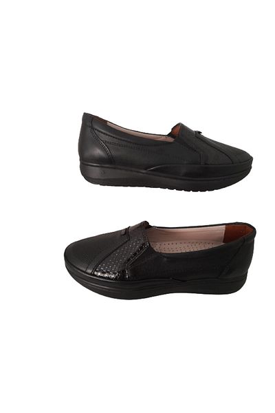 CHOPPER Pantofi de damă, negri, ortopedici, din piele kaki, confortabili, ultra ușori, cu talpă din polietilenă, balerini