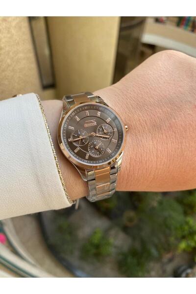 Slazenger SL.09.2151.4.03 ساعة يد نسائية كوارتز ستيل ذهبي/رمادي 35 ملم