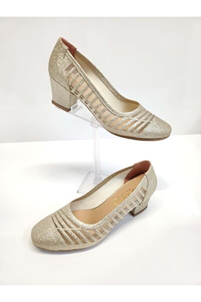 MFO NUR ROSE 9136 Χρυσό-Ασημί Χαμηλό Τακούνι Άνετη Εφαρμογή Γυναικείο βραδινό...