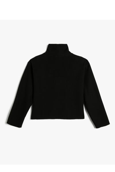 Koton Rollkragen-Standard-Pullover in Schwarz für Damen, 4WAK30019EK
