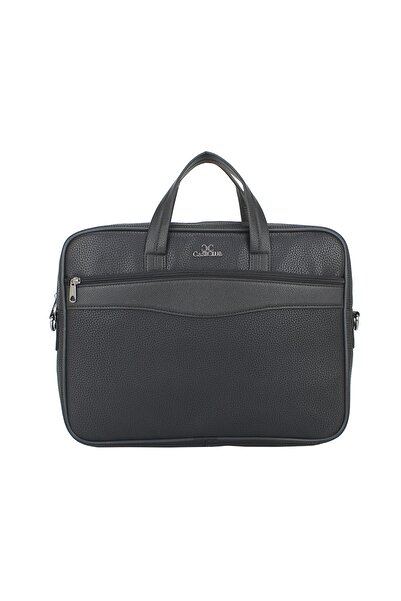 Case Club حقيبة يد سوداء اللون مقاس 15.6 بوصة للكمبيوتر المحمول مع حزام كتف م...