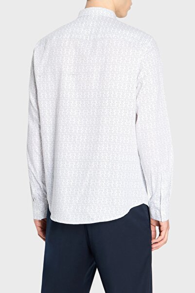 Armani Exchange % 100 Pamuk Regular Fit Logo Desenli Gömlek Erkek GÖMLEK 6RZC45 ZNZRZ 21CL